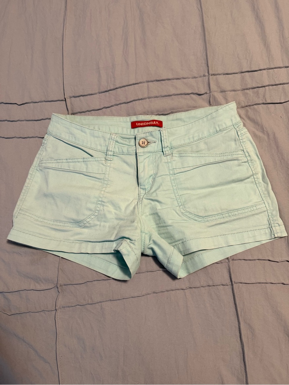 UNIONBAY Mint Green Cotton Blend Shorts